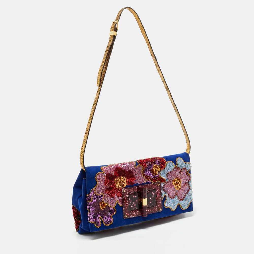 Tom Ford Multicolor Sequin And Suede Natalia Convertible Clutch - Picture 3 of 7